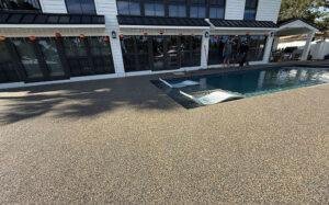 Resin-bound stone pool deck in Miami